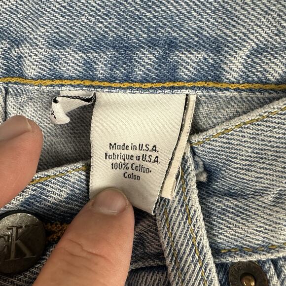 Vintage Calvin Klein Jeans Mens 32x34 Blue Tapered Cotton Light Wash - Picture 3 of 9